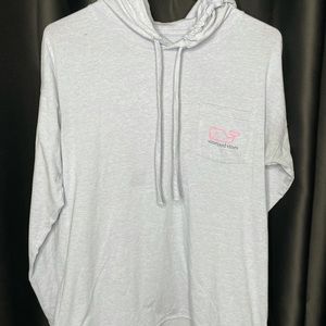 M light blue vineyard vines long sleeve w hoodie